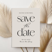 Moderne Minimalistische Schwarz-Elfenbeinchic-Hoch Save The Date