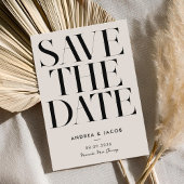 Moderne Minimalistische Schwarz-Elfenbeinchic-Hoch Save The Date