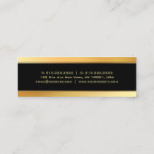 Moderne Minimalistische Schwarz-Gold-Vorlage Mini Visitenkarte (Rückseite)