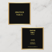 Moderne Minimalistische Schwarz-Gold-Vorlage Quadratische Visitenkarte (Vorne/Hinten)