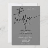 Moderne Minimalistische Schwarz-Grau-Hochzeit Einladung (Vorderseite)