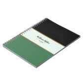 Moderne, Minimalistische, schwarz-grüne Streifen Notizblock (Linke Seite)