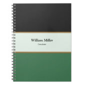 Moderne, Minimalistische, schwarz-grüne Streifen Notizblock (Vorderseite)