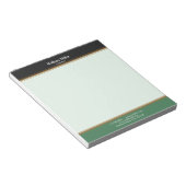 Moderne, Minimalistische, schwarz-grüne Streifen Notizblock (angewinkelt)