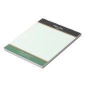 Moderne, Minimalistische, schwarz-grüne Streifen Notizblock (Rotiert)