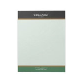 Moderne, Minimalistische, schwarz-grüne Streifen Notizblock (Rotiert)