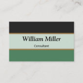 Moderne, Minimalistische, schwarz-grüne Streifen Visitenkarte (Vorderseite)