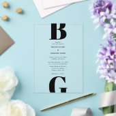 Moderne Minimalistische Schwarz/Klare Monogramm-Ho Acryleinladungen (In Situ (Hochzeit))