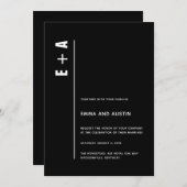 Moderne Minimalistische Schwarz kühne Initialen Ho Einladung (Vorne/Hinten)