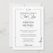 Moderne Minimalistische Schwarz-Monochrome-Hochzei Einladung (Vorderseite)