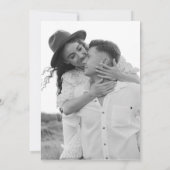 Moderne Minimalistische Schwarz-Monochrome-Hochzei Einladung (Rückseite)