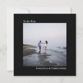 Moderne Minimalistische Schwarz-Quadrat-Foto Hochz Einladung (Vorderseite)