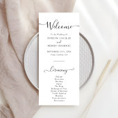 Moderne Minimalistische Schwarz-Script-Hochzeit Programm