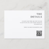 Moderne Minimalistische Schwarz- und Ecru-Hochzeit Begleitkarte (Vorderseite)