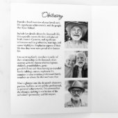 Moderne Minimalistische Schwarz-Weiß-Beerdigung mi Dreifach-gefaltete Programmkarte (Innen Erste Seite)