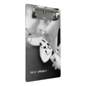 Moderne Minimalistische Schwarz-Weiß-Blume mit Urb Mini Klemmbrett (Schrägansicht)