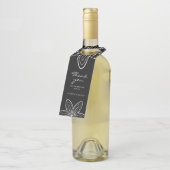 Moderne minimalistische Schwarz-Weiß-Blumen Flaschenanhänger (Angewinkelt)