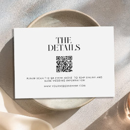 Moderne Minimalistische Schwarz-Weiß-Chic-Hochzeit Begleitkarte