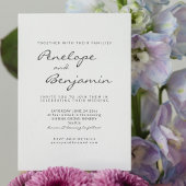 Moderne Minimalistische Schwarz-weiß-Chic-Hochzeit Einladung