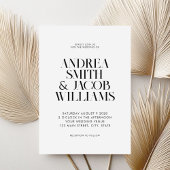 Moderne Minimalistische Schwarz-Weiß-Chic-Hochzeit Einladung