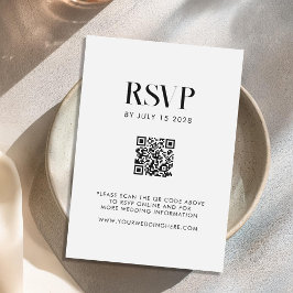 Moderne Minimalistische Schwarz-Weiß-Chic-Hochzeit RSVP Karte