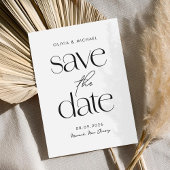 Moderne Minimalistische Schwarz-Weiß-Chic-Hochzeit Save The Date