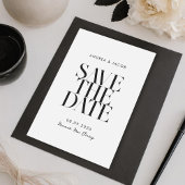 Moderne Minimalistische Schwarz-Weiß-Chic-Hochzeit Save The Date