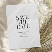Moderne Minimalistische Schwarz-Weiß-Chic-Hochzeit Save The Date