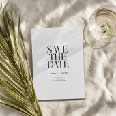 Moderne Minimalistische Schwarz-Weiß-Chic-Hochzeit Save The Date