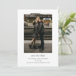 Moderne Minimalistische Schwarz-Weiß-Einfach-Foto- Save The Date