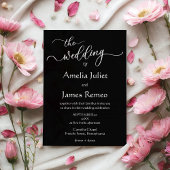 Moderne Minimalistische Schwarz-Weiß-Einfache Hoch Einladung