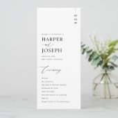 Moderne Minimalistische Schwarz-Weiß-Einzigartigke Programm (Stehend Vorderseite)