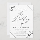 Moderne Minimalistische Schwarz-Weiß-Foto-Hochzeit Einladung (Vorderseite)