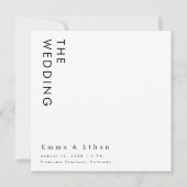 Moderne Minimalistische Schwarz-Weiß-Foto-Hochzeit Einladung (Rückseite)