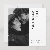 Moderne Minimalistische Schwarz-Weiß-Foto-Hochzeit Einladung (Vorderseite)