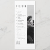 Moderne Minimalistische Schwarz-Weiß-Foto-Hochzeit Programm (Vorderseite)