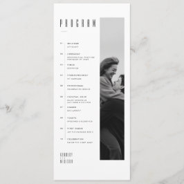 Moderne Minimalistische Schwarz-Weiß-Foto-Hochzeit Programm