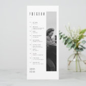 Moderne Minimalistische Schwarz-Weiß-Foto-Hochzeit Programm (Stehend Vorderseite)