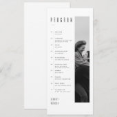 Moderne Minimalistische Schwarz-Weiß-Foto-Hochzeit Programm (Vorne/Hinten)