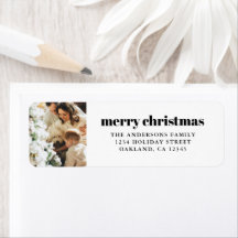 Moderne Minimalistische Schwarz & Weiß frohe Weihn