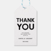 Moderne minimalistische Schwarz-Weiß-Gastgeschenk Geschenkanhänger (Vorderseite)