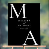 Moderne Minimalistische Schwarz-Weiß-Hochzeit Acrylschild (Neutral)