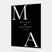 Moderne Minimalistische Schwarz-Weiß-Hochzeit Acrylschild (Winkel)