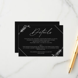 Moderne Minimalistische Schwarz-Weiß-Hochzeit Begleitkarte