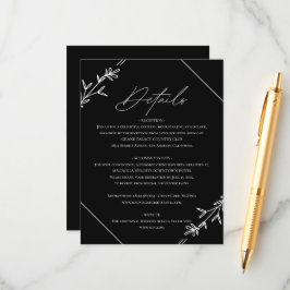 Moderne Minimalistische Schwarz-Weiß-Hochzeit Begleitkarte