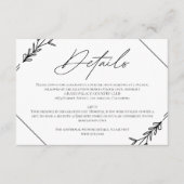 Moderne Minimalistische Schwarz-Weiß-Hochzeit Begleitkarte (Vorderseite)