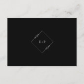 Moderne Minimalistische Schwarz-Weiß-Hochzeit Begleitkarte (Rückseite)