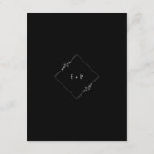 Moderne Minimalistische Schwarz-Weiß-Hochzeit Begleitkarte (Rückseite)