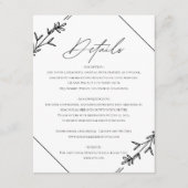 Moderne Minimalistische Schwarz-Weiß-Hochzeit Begleitkarte (Vorderseite)