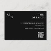 Moderne Minimalistische Schwarz-Weiß-Hochzeit Begleitkarte (Vorderseite)